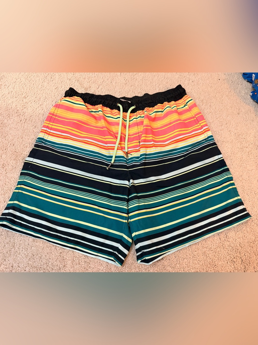 Men’s Multicolor Striped Drawstring swim Trunks